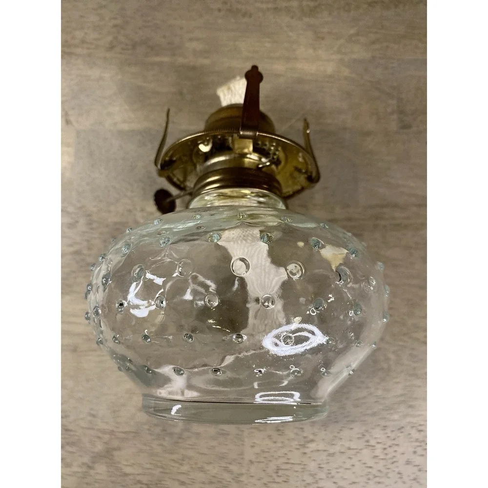 Lamplight Farms Vintage Oil‎ Kerosene Lamp Hobnail Bumpy Chimney Top Hurricane